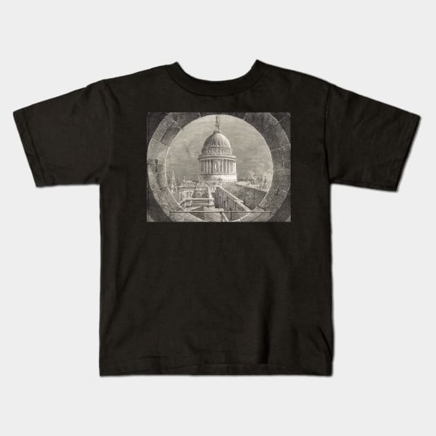 Unusual View of St Paul's Cathedral Kids T-Shirt by artfromthepast